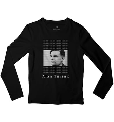 Alan Turing Full Sleeve T-shirt-38 - S / Black