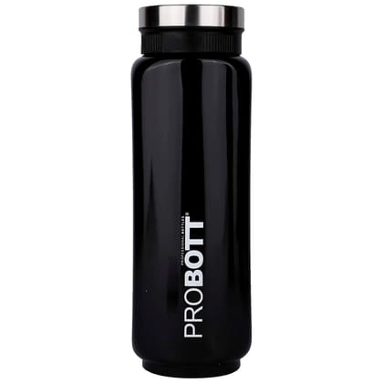 PROBOTT Thermosteel Sliced Vacuum Flask  Cap Bottle (Colour - BLACK) by Total Sporting And Fitness Solutions Pvt Ltd PROBOTT Thermosteel Sliced Vacuum Flask  Cap Bottle (Colour - BLACK) by Total Sporting And Fitness Solutions Pvt Ltd