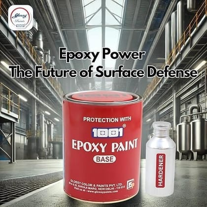 1001 Epoxy Paint HB Coating 2 Pack System | Heavy-Build Epoxy Paint for Tanks, Machinery, Kitchen, Garage Floor, Labs, Hospitals, Cemented Surfaces & More |  (White 2 X 1 LTR COMBO)