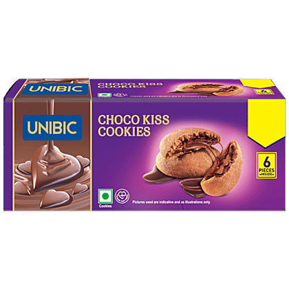 UNIBIC FOODS Centre Filled Cookies - Choco Kiss, For Snacking, 60 g single pack