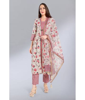 Madhuram Textiles - Multicolor A-line Cotton Blend Women's Stitched Salwar Suit ( Pack of 1 )