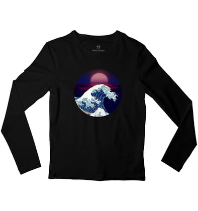 The Great Vaporwave Full Sleeve T-shirt-38 - S / Black