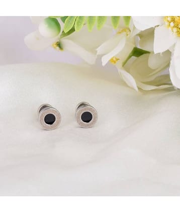 Fashion Frill Earrings For Women Silver Plated Roman Design Stainless Steel Stud Earrings For Men Boys