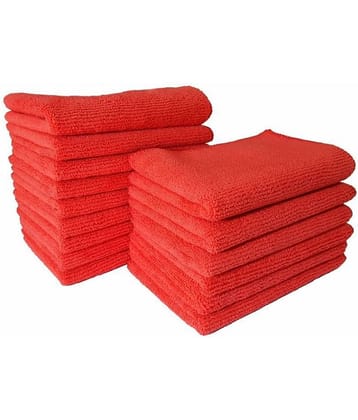 SOFTSPUN Microfiber Cloth - 15 pcs - Small - 20x30 cms - 340 GSM Red - Thick Lint & Streak-Free Multipurpose Cloths - Automotive Microfibre Towels for Car Bike Cleaning Polishing Washing & Detailing