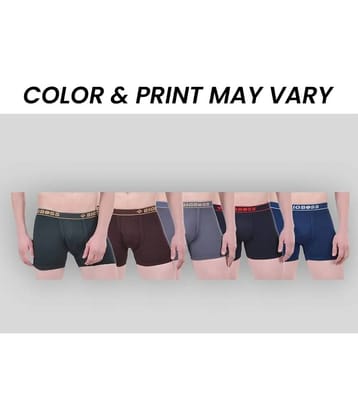 Dollar Bigboss Men's Pack of 5 Solid Combed Cotton Interlock Trunk (Colour May Vary)