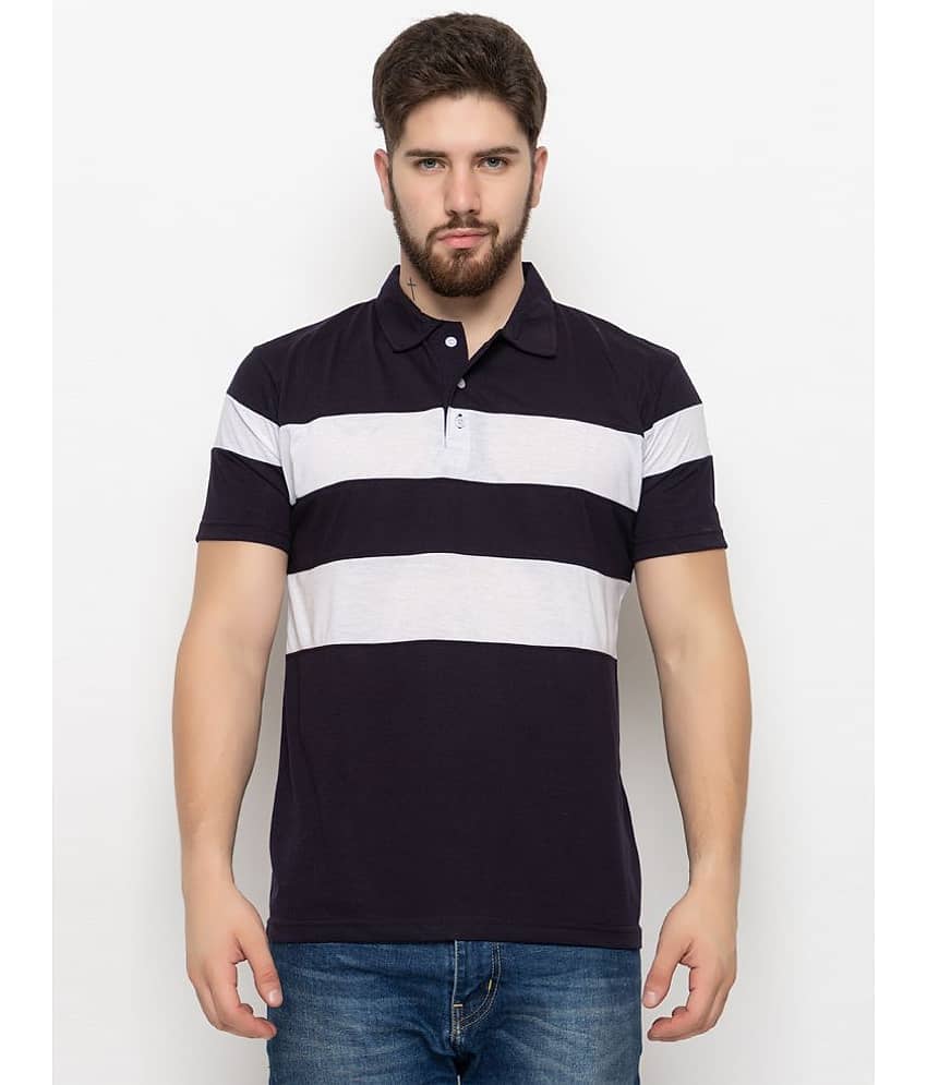 ZEBULUN Cotton Blend Regular Fit Colorblock Half Sleeves Men's Polo T Shirt - Black ( Pack of 1 )