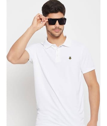 Auxamis Pack of 1 Cotton Blend Regular Fit Solid Half Sleeves Men's Polo T Shirt ( White )
