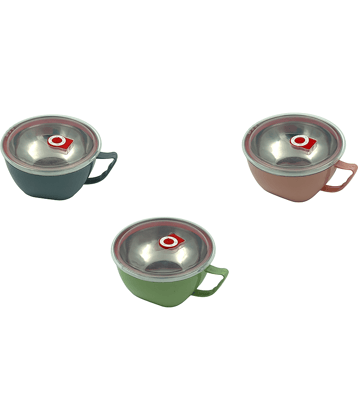 eBizMourGTPL - Insulated SS Soup Bowl Stainless Steel Soup Bowl 500 mL ( Set of 3 )