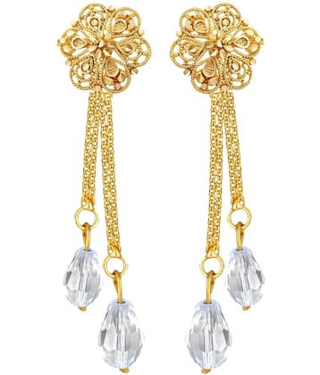 Vighnaharta Golden Drop Earrings ( Pack of 1 )