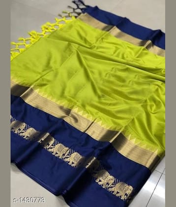 fab woven Cotton Blend Self Design Saree With Unstitched Blouse Piece ( Multicolour )
