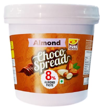 Pure Temptation Premium Almond Flavoured Chocolate Choco Spread Jar - 100% Vegetarian with No Preservatives - 1 Kg Pack
