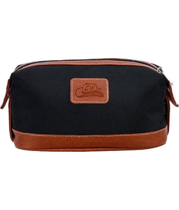 Leather World Black Nylon Shaving Toiletry Travel Organiser Kit