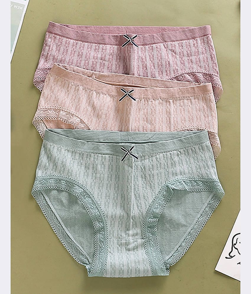 3Mads Pack of 3 Nylon Hipster For Women ( Multicolor6 )