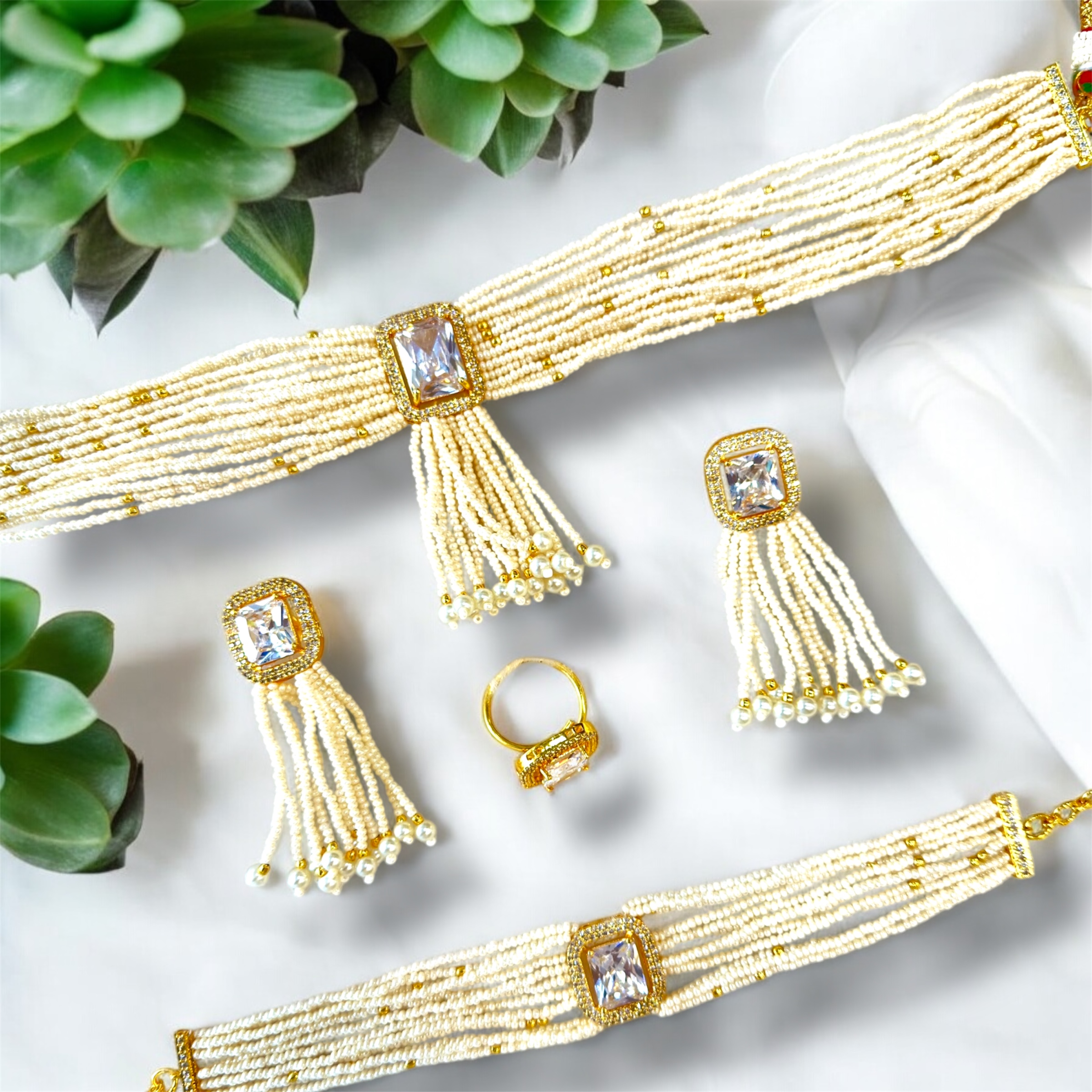 ACAS | Women's Designer Pendant Set with Pearls