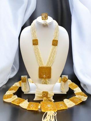 Belt Set With CZ Stones and Pearls - Signature Collection By Amit Chauhan And Sons