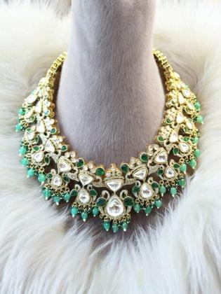 Exquisite Emerald Necklace - The Royal Bride By Dia Art Jewels