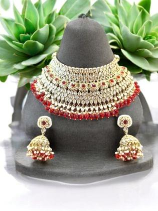 Ruby Queen Choker Set - The Royal Bride by Dia Art Jewels