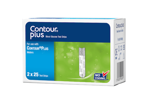 Contour Plus Blood Glucose Test Strips, 2x25 Count