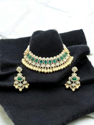 Oliveira Pearl Choker Set - The Royal Bride By Dia Art Jewels