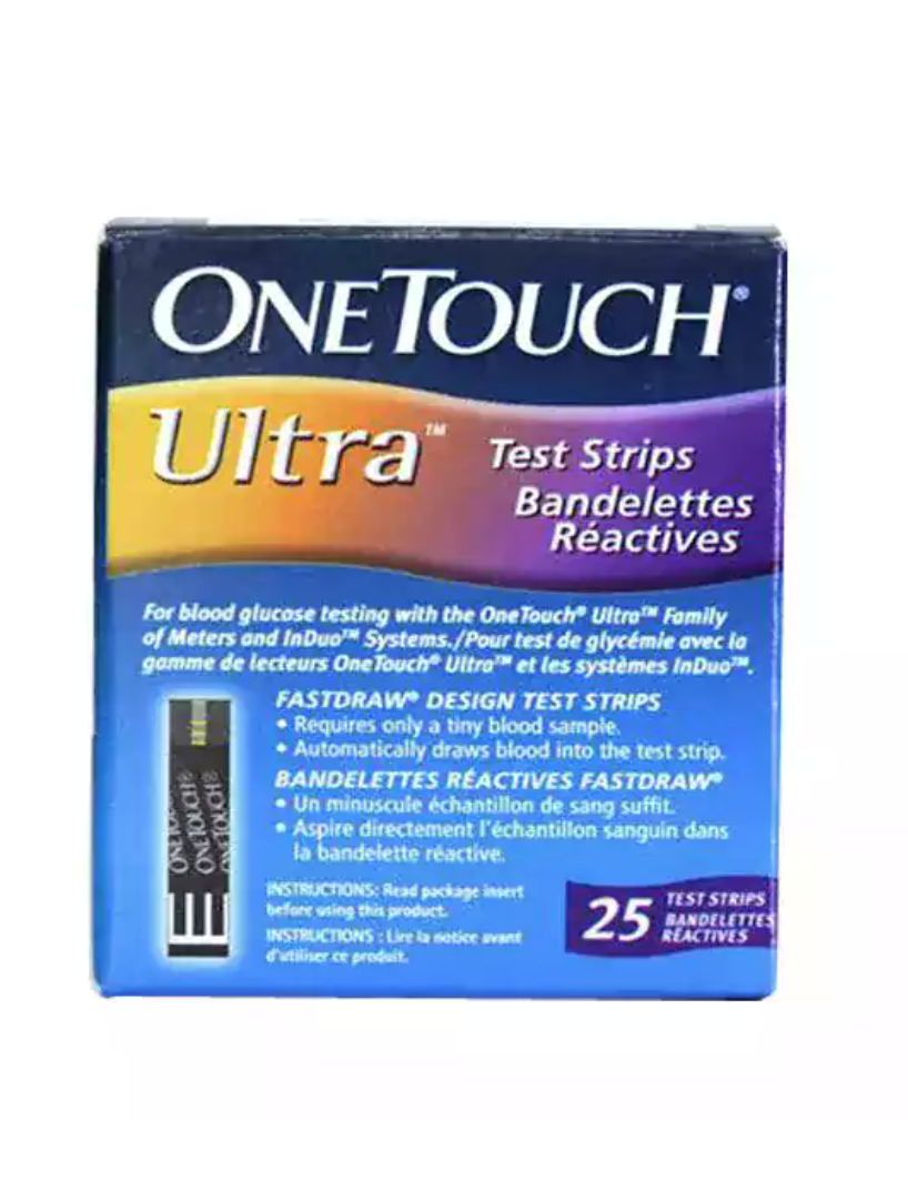 OneTouch Ultra Blood Glucose Test Strips, 25 Count