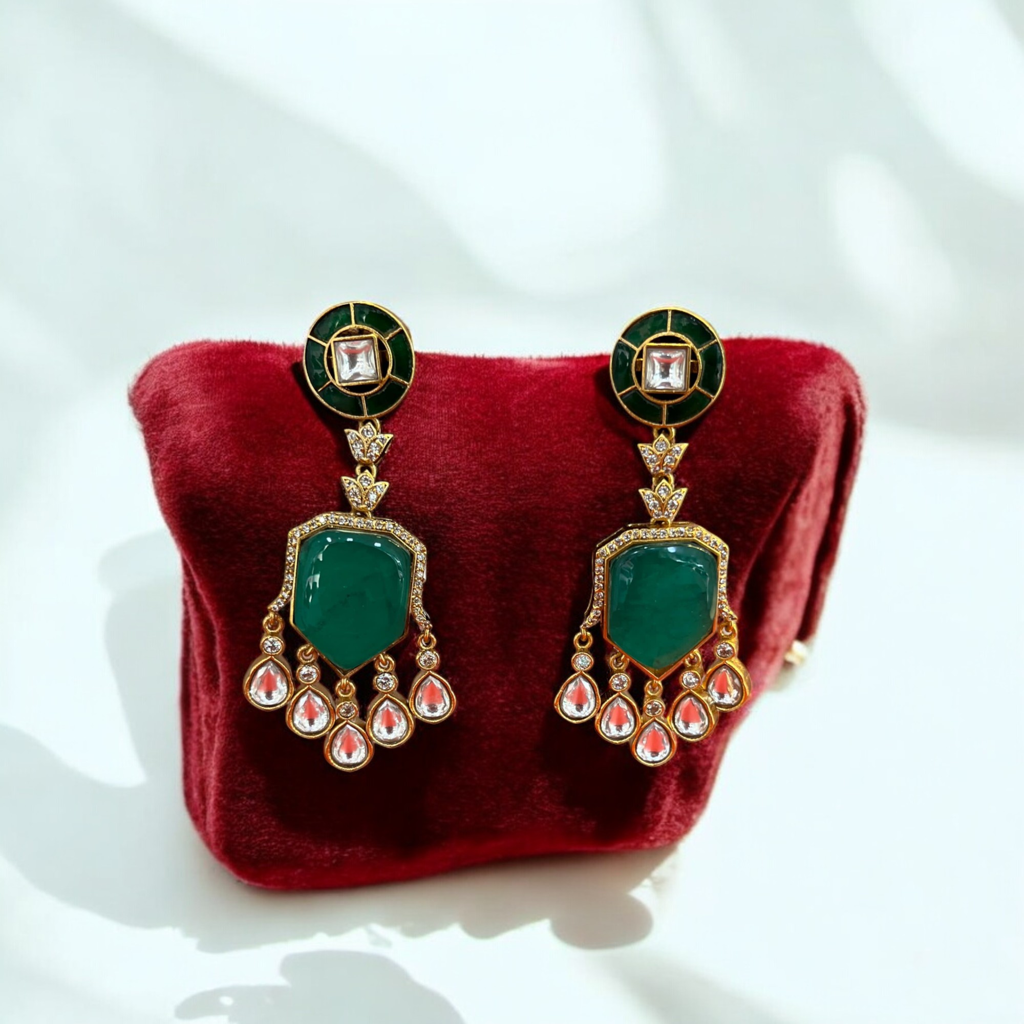 Exquisite Kundan and Meenakari Jhumkas By Dia Art Jewels