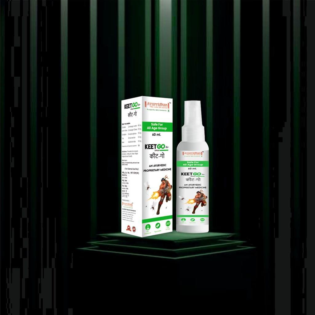  Keet Go Ayurvedic Mosquito Repellent Spray - 60ml