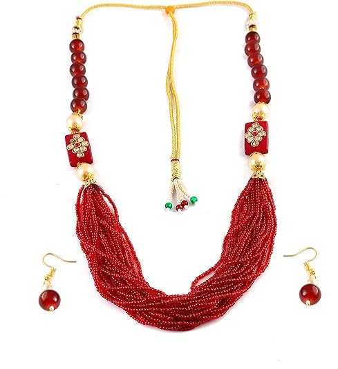 A V FASHION - Pearl Beads Multi Layer Necklace Set Traditional Designer White Color Mala For Women And Girl Fashion Jewellery (Same as Shown In Image)