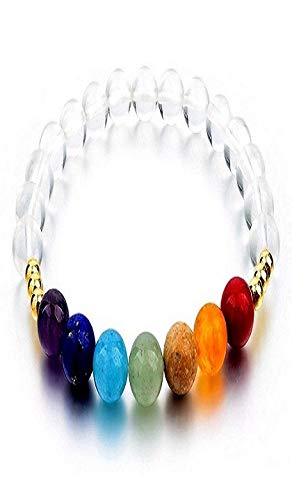 AV Fashion India - Semi Precious 7 Chkara with Onyx Gemstone Beads Bracelet For Girl and Women Men Fashion Jewellery ( AV BRS20 )