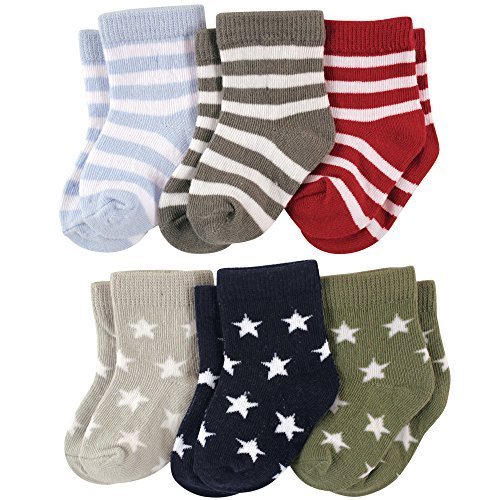 AV Fashion India - Baby Boy's and Baby Girl's Super soft Organic Cotton Stripes and Stars socks (Multicolor, 12-24 Months) - Pack of 6