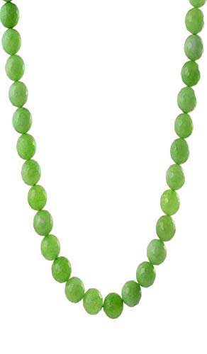 AV Fashion india - Unique Onyx Beads Necklace Gemstone Faceted Round Mala Jewellery (Green Peridot) (AV_R06)
