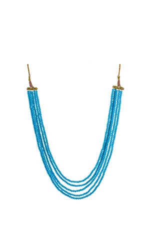 AV FASHION INDIA - Turquoise Blue Colour Crystal Gemstone Beads Necklace 5 Layer Multistrand For Girl and Women Fashion Jewellery (AV_C18)