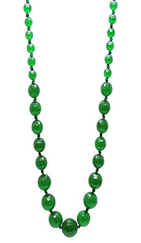 AV Fashion india - Green Onyx Gemstone Round Faceted Beads Knotted Necklace for Girl and Women Jewellery (AV_R10)