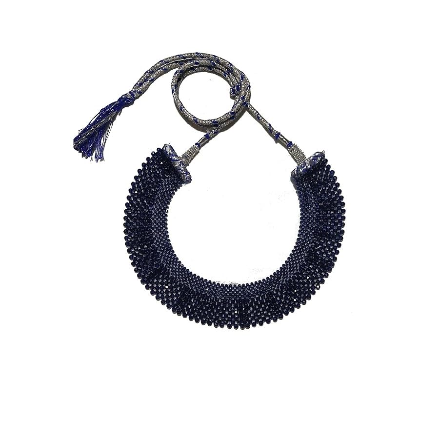 Semi Precious Gemstone Blue Hydro Beads Multi Layer Choker Necklace Chick mala for Women and Girl Fashion Jewellery