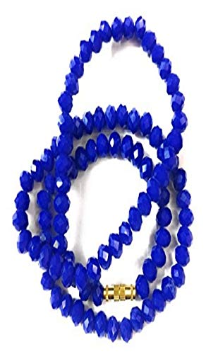 A V Fashion - Opaque Blue Crystal Stone Beads Necklace 1 Strand For Girl and Women Fashion Jewellery