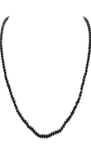AV FASHION INDIA - Black Onyx Colour Crystal Gemstone Beads Necklace 1 Layer strand For Girl and Women Fashion Jewellery (AV_C27)