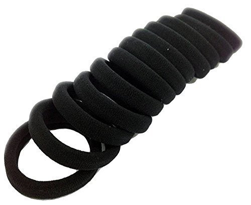 AV Fashion India - Hair Pony Tail Holder Highly Elastic Black Rubber Bands For Girls & Women (Pack Of 30 Pcs)