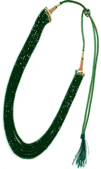AV FASHION India - Emerald Green Colour Crystal Gemstone Beads Necklace 5 Layer Multistrand For Girl and Women Fashion Jewellery (AV_C64)