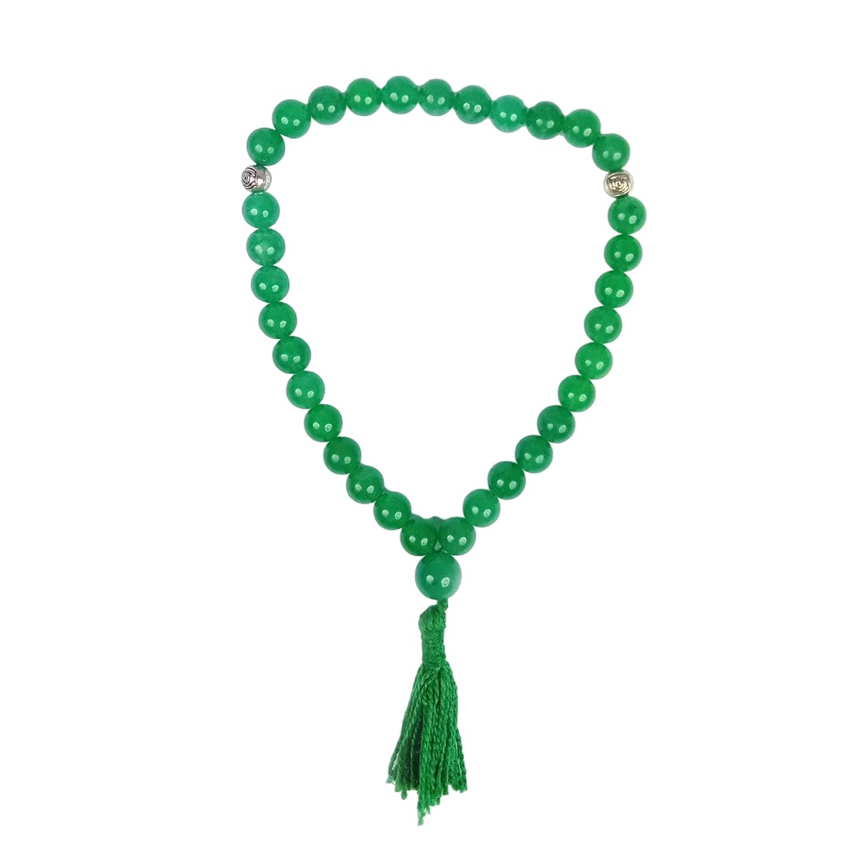AV Fashion India - Green Aventurine Gemstone Round Smooth 8 mm 33 Beads Islamic Religion Tasbih for Muslim Prayer Men Women Chain (Color : Green)