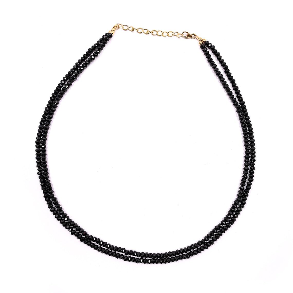 A V FASHION - Crystal Gemstone Beaded 4mm Beads 2 Layer 16 Inch Long Chain Necklace, For Men & Women Fashion Jewellery (Same as Shown In Image)