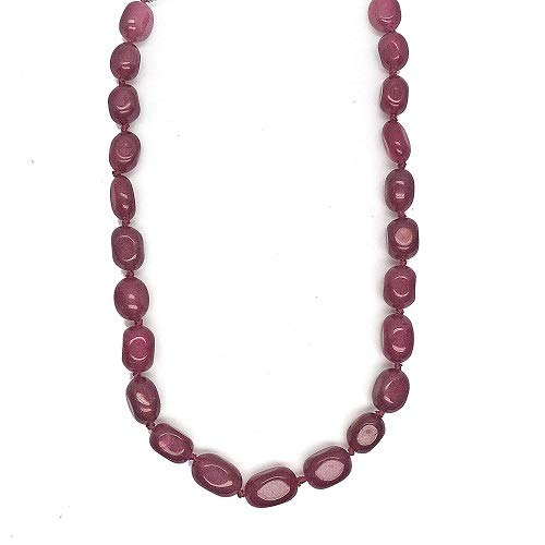 AV Fashion India - 18" Ruby Color Onyx 1 Layer Necklace Made up of Natural Onyx Semi-Precious Gemstone Beads for Women and Girls AV Fashion India (AV_T31)