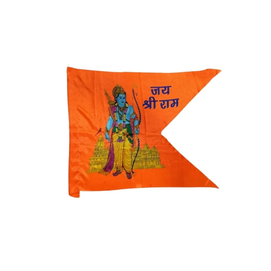 A V FASHION - Jai Shree Ram Flag - Ram Mandir Ayodhya Model Based Bhagwa Jhanda For Home, Office, Mandir Saffron Color Flag ????, ?????, ?????, ????, Dhawaj
