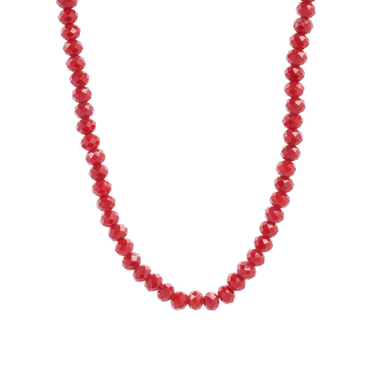 AV FASHION INDIA - Crystal Opaque Red Stone Beads Necklace 1 Strand For Women and Girl Fashion Jewellery (AV_C70)