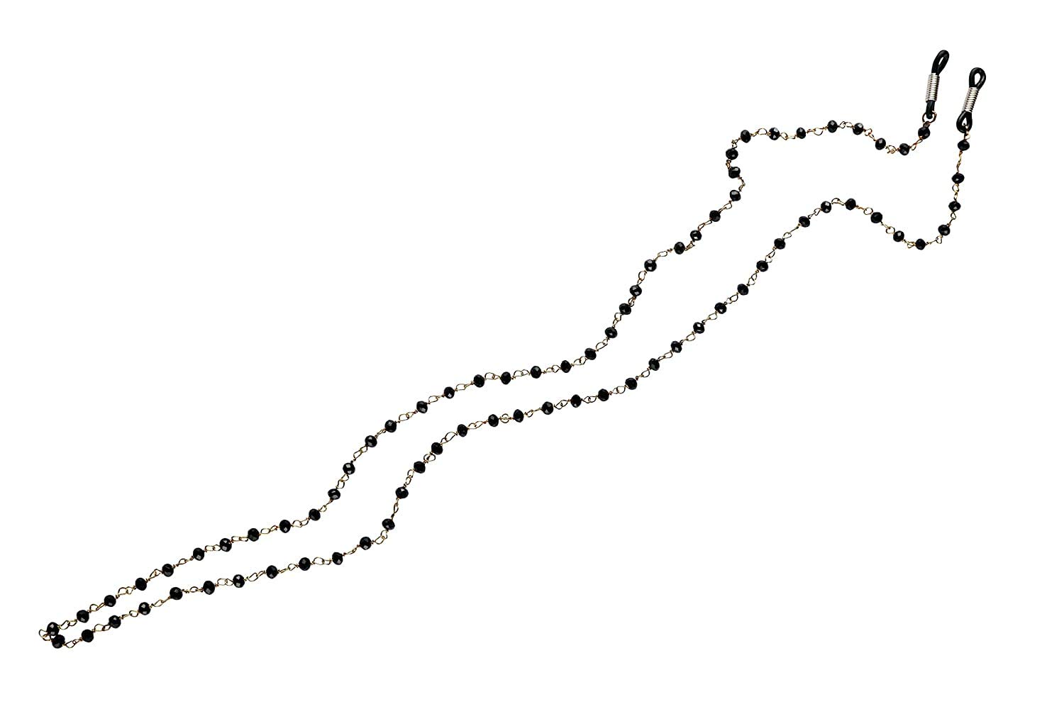 AV Fashion India - Black Beaded Eyeglass Sunglass Spectacle Cord & Lanyard Neck Strap String Chain Link Holder 74 Cms