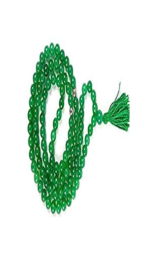 AV Fashion India - Green Onyx Gemstone Round Smooth 8 mm 99 Beads Islamic Religion Tasbih for Muslim Prayer, Dua, Mala Men Women Chain (Color : Green)