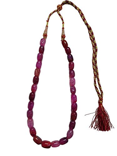 AV Fashion India - Agate 1 Layer Necklace Made up of Natural Agate Semi-Precious Gemstone Beads for Women and Girls Pink Mala Fashion Jewellary (AV_T36)