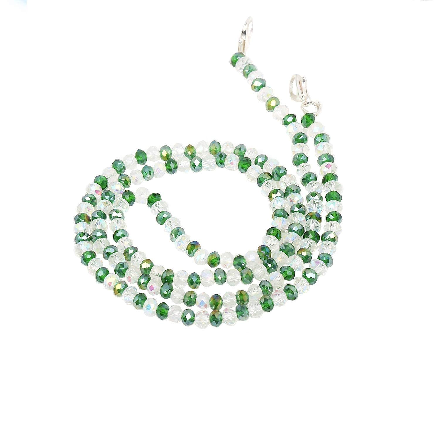 AV Fashion India - Mask Chain Adjustable Mask Holder Necklace Mask Lanyard Strap Face Mask Saver Cord Made In India 55 CM Green-white