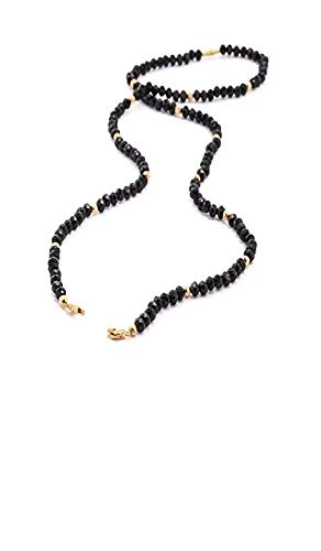 AV Fashion India - Black Onyx Colour Crystal Gemstone with Gold Metal Beads Mangalsutra Necklace 1 Layer Strand for Girl and Women Fashion Jewellery (AV_Mangalsutra01)