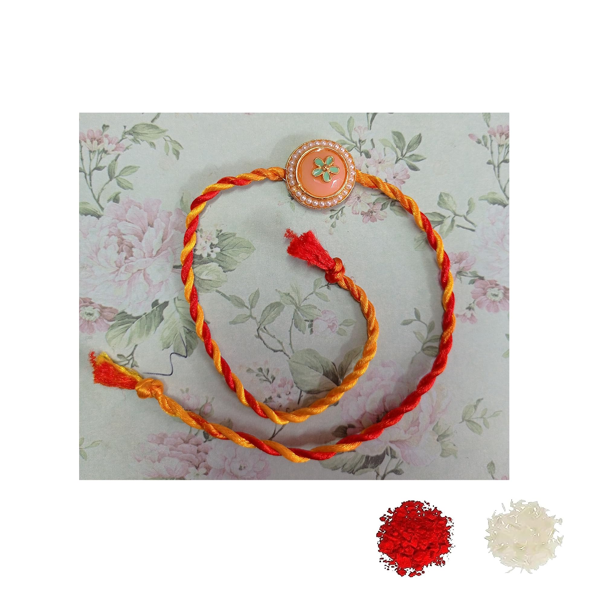 A V FASHION - Elegant Traditional Rakhi Combo Of 1 Piece for Men and Women/brother/sister/bhabhi Kundan Stone Rakhi 1 Piece (Same as Shown In Image) Pink Colour