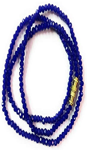 AV FASHION INDIA Blue Crystal Opaque Stone Beads Base Metal Necklace 1 Strand for Women and Girl (AV_C02)