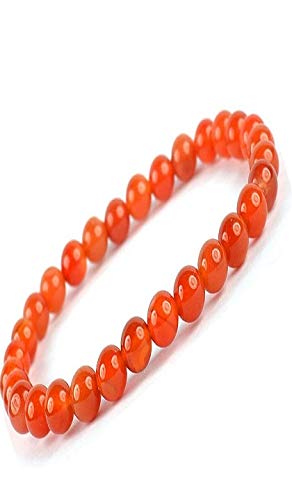 AV FASHION INDIA - Semi Precious Carnelian Colour Onyx Gemstone Beads Bracelet For Girl and Women Men Fashion Jewellery (AV BRS08)